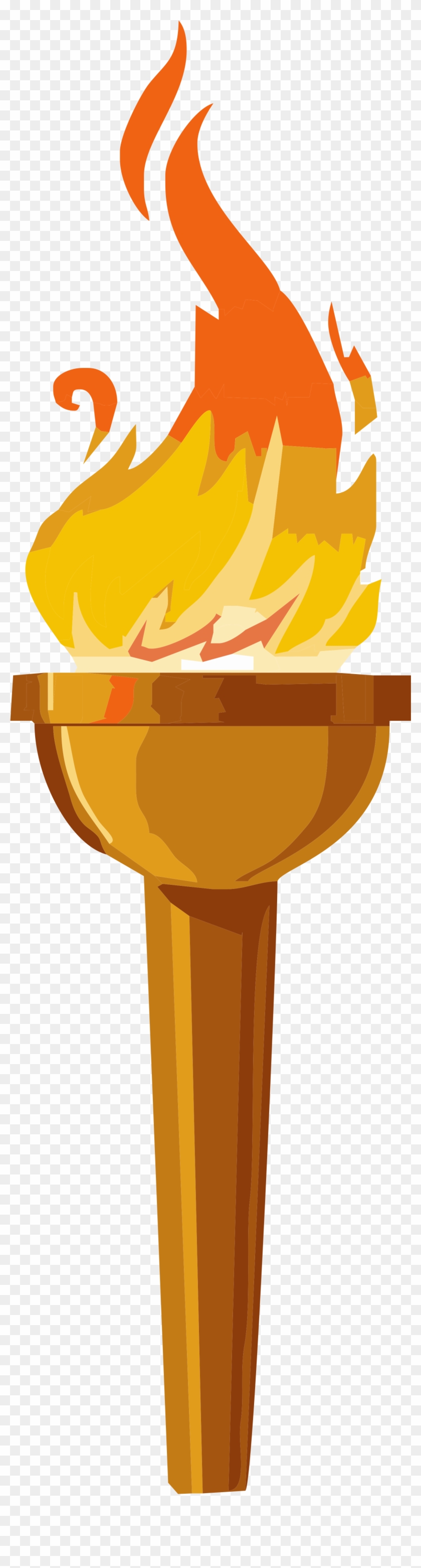 Cartoon Fire Torches , Fire - Olympic Torch Clip Art #24248