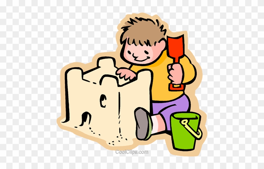 Beautiful Sand Castle Clipart Little Boy Building A - Sand Clipart #24829