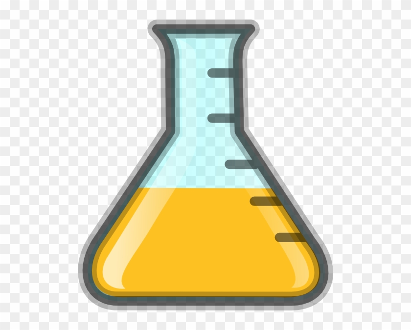 Yellow Flask Clip Art At Clker - Erlenmeyer Flask Flask Cartoon #25595