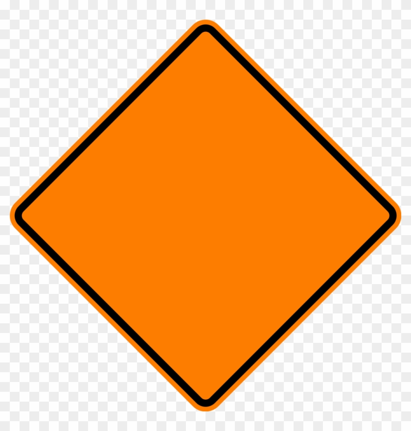 Orange Construction Sign Clip Art At Clipart - Blank Road Construction Signs #25612