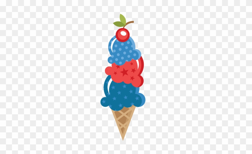 Patriotic Ice Cream Cone Svg Scrapbook Cut File Cute - Cute Patriotic Clipart #25813