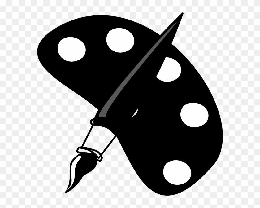 Paintbrush Paint Brush Clip Art Black And White Clipart - Painting Clipart Black And White Png #26063