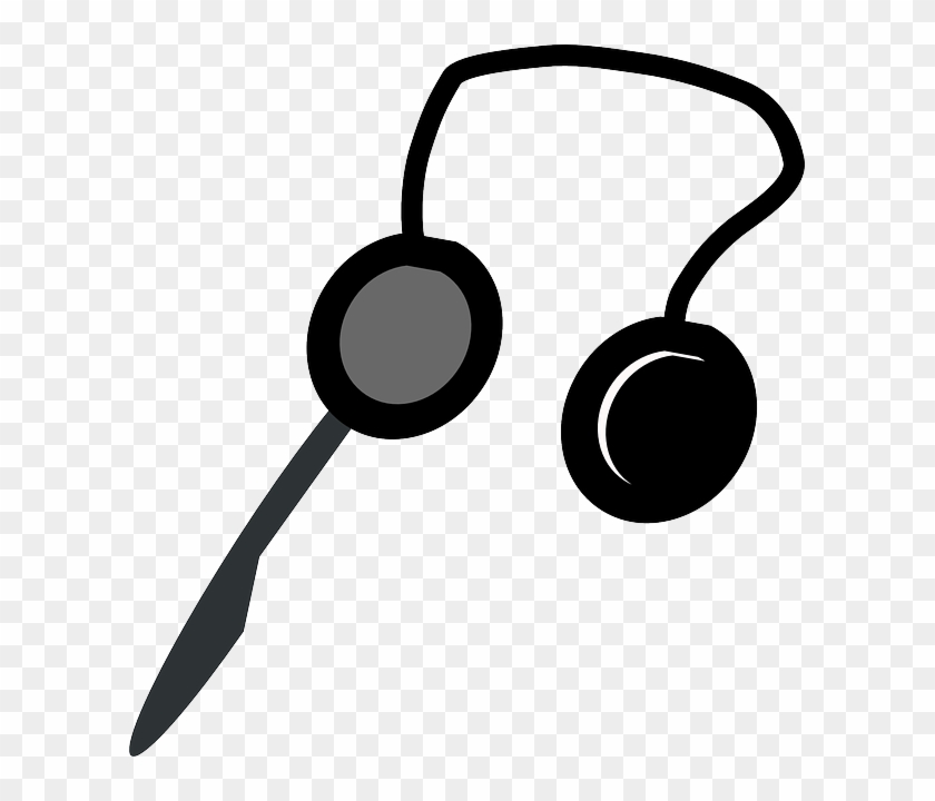 Computer, Black, Internet, Chat, Silhouette, Cartoon - Headphones Clip Art #26404