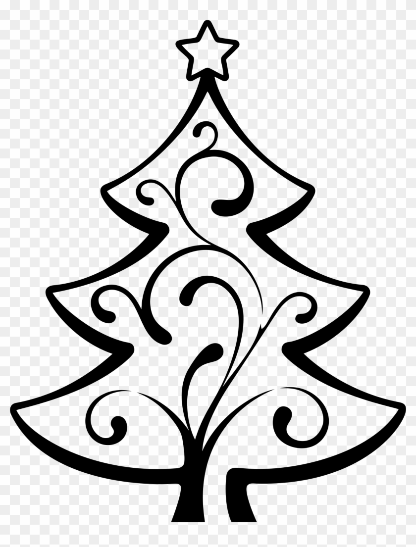 Big Image - Christmas Tree Line Drawing #26894