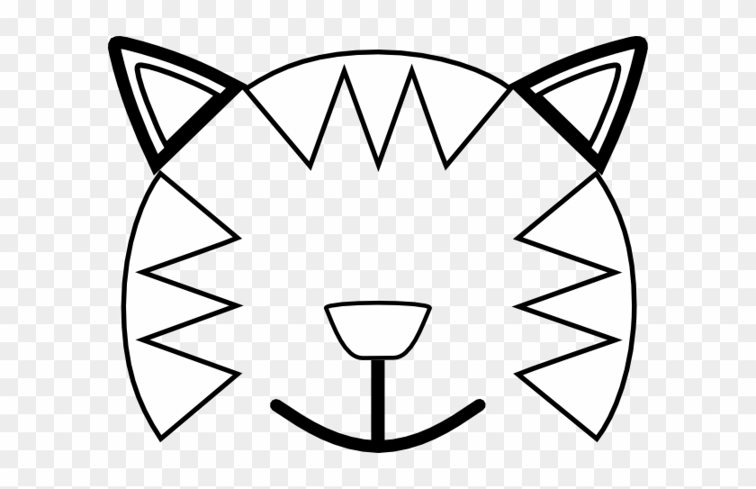 Totetude Cat Outline Face Clip Art - Cat Face Coloring Pages #164275