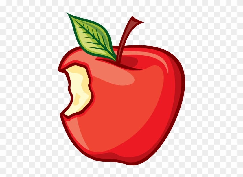 Clip Art Of A Bitten Apple Clipart Cartoon Pencil And - Apple Vector #164498