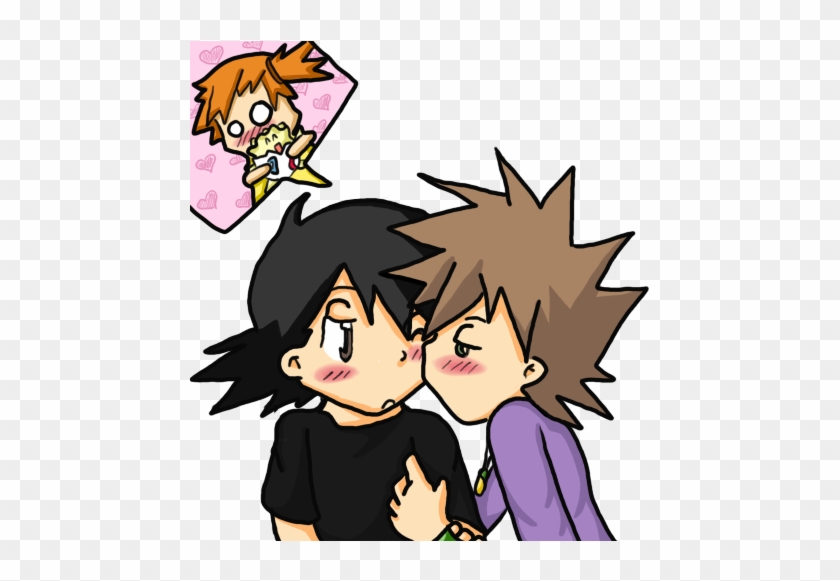 Ash's Shy Kiss By Ron4life - Ash Pokemon Gary Love #165332