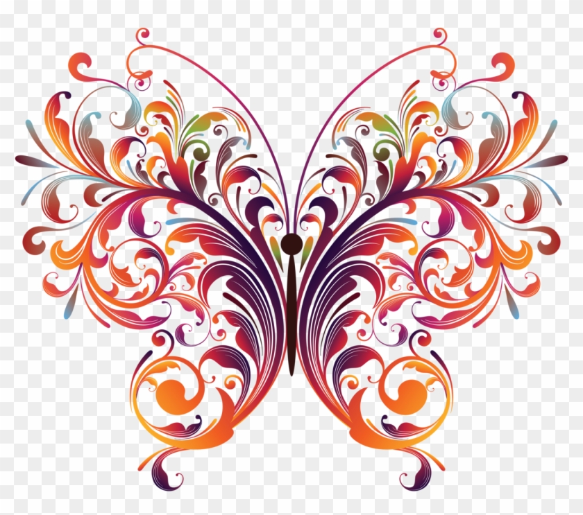Decorative Pillow Case Butterfly Colorful Camouflage - Vector Graphic Flower And Butterfly #167089