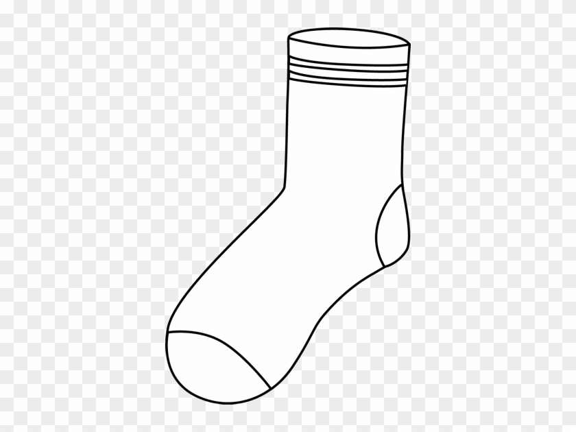 Black And White Crew Sock - Sock Black And White Clipart #167228