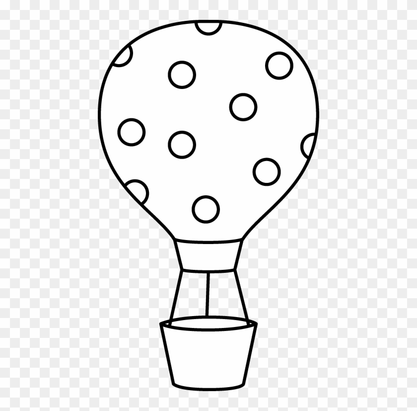 Black And White Polka Dot Hot Air Balloon - Hot Air Balloon Clipart Black And White #167274