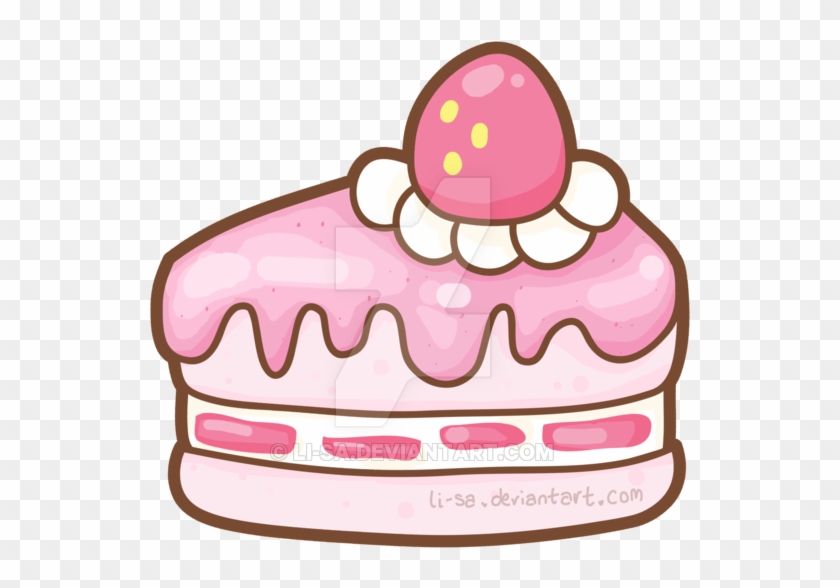 Strawberry Yoghurt Cake By Li-sa - Cake Cute Drawing #168047