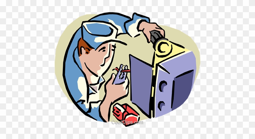 Electronics Repair Royalty Free Vector Clip Art Illustration - Festonia International Group #906529