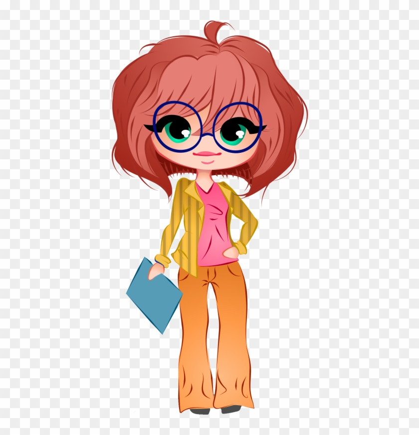 Business Woman Vector Png Image - Girl Gloves And Glasses Cartoon Png #906861