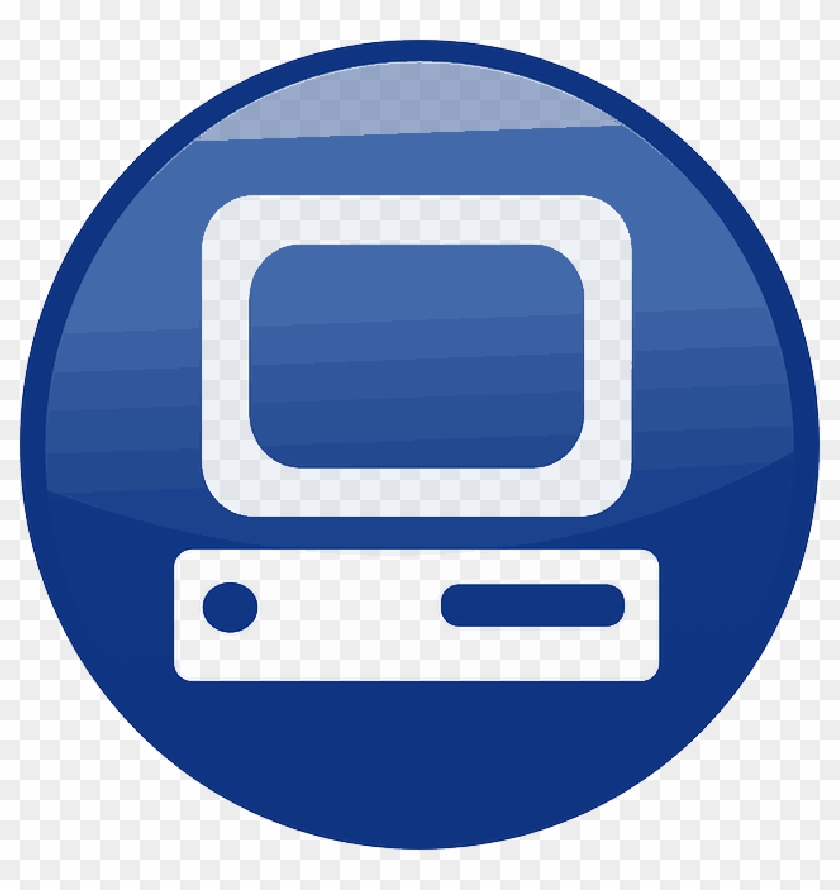 Workstation, Office, Desktop, Computer, Icon, Button - Blue Computer Clip Art #908067