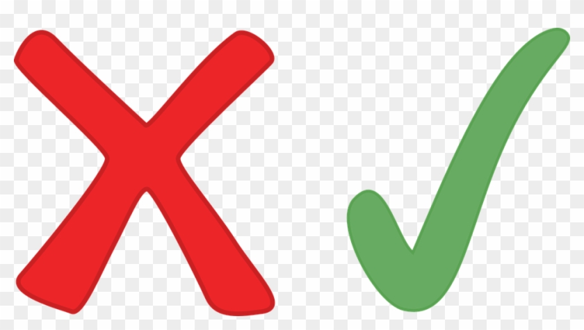 Right, Wrong, Red, Green, Icon - Right And Wrong Symbols #908938