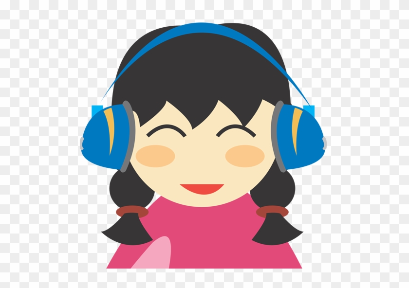 Girl With Headphones Clipart #910585