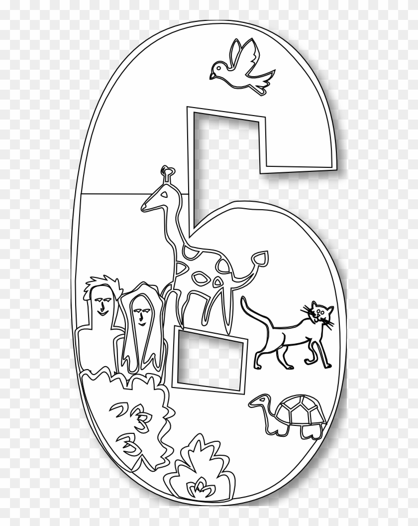 Creation Day 6 Number Ge 1 Black White Line Art Scalable - Day 6 Of Creation Coloring Page #910970