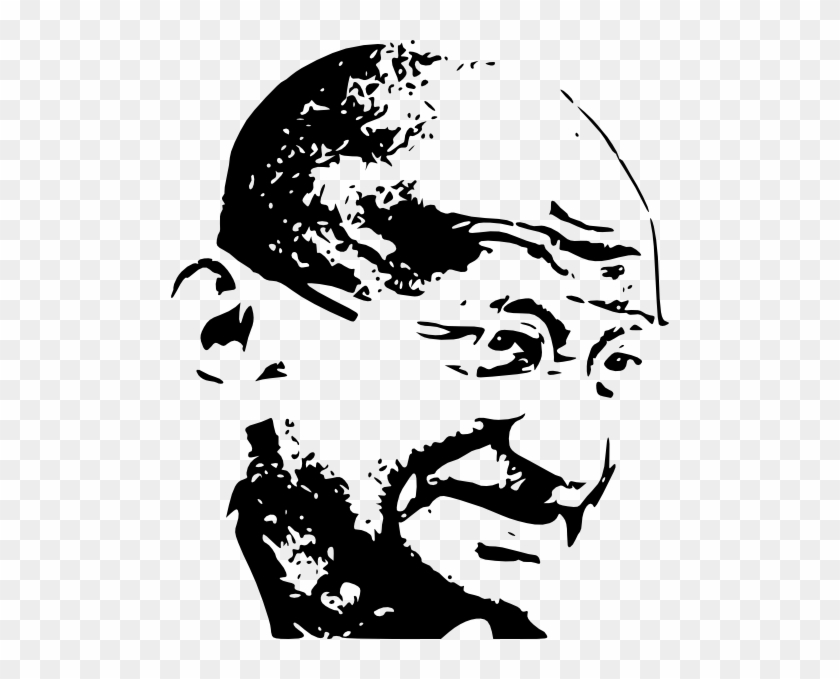 Free Vector Mahatma Gandhi Clip Art - Black And White Paintings Of Famous People #913286