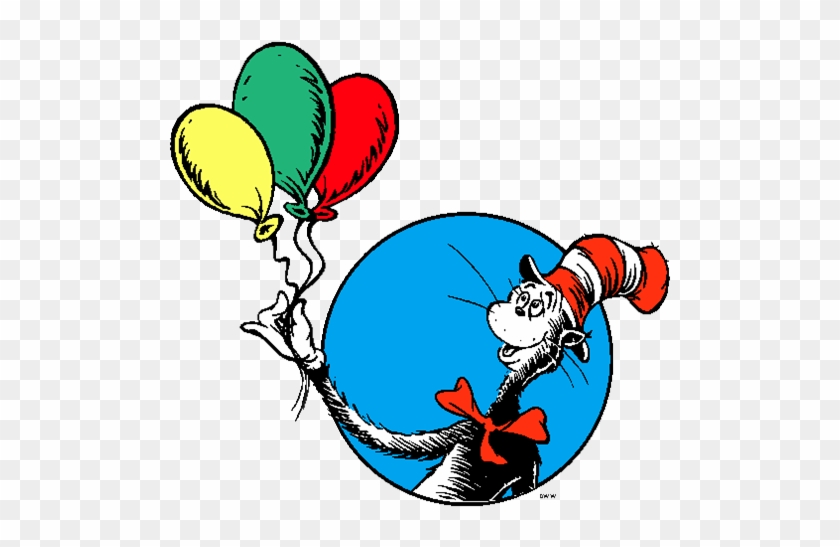 Cat In The Hat With Balloons - Dr Seuss Clip Art #913867