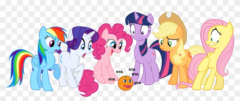 Mane 6 And The Annoying Orange By D-azulrgb - Anime Base 6 Mane #913970