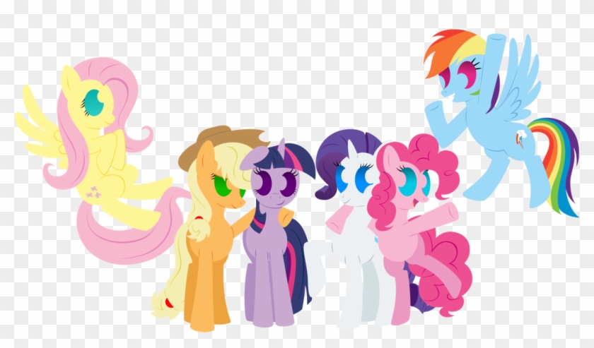 Mane 6 Minimal By Flamevulture17 - Mlp Mane Six Base Minimal #914013
