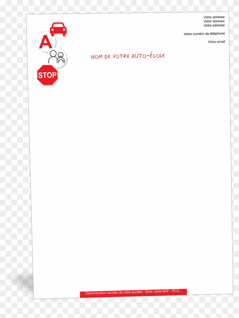 Papier À En Tête Auto École Panneaux Et Sigles - Document #914551