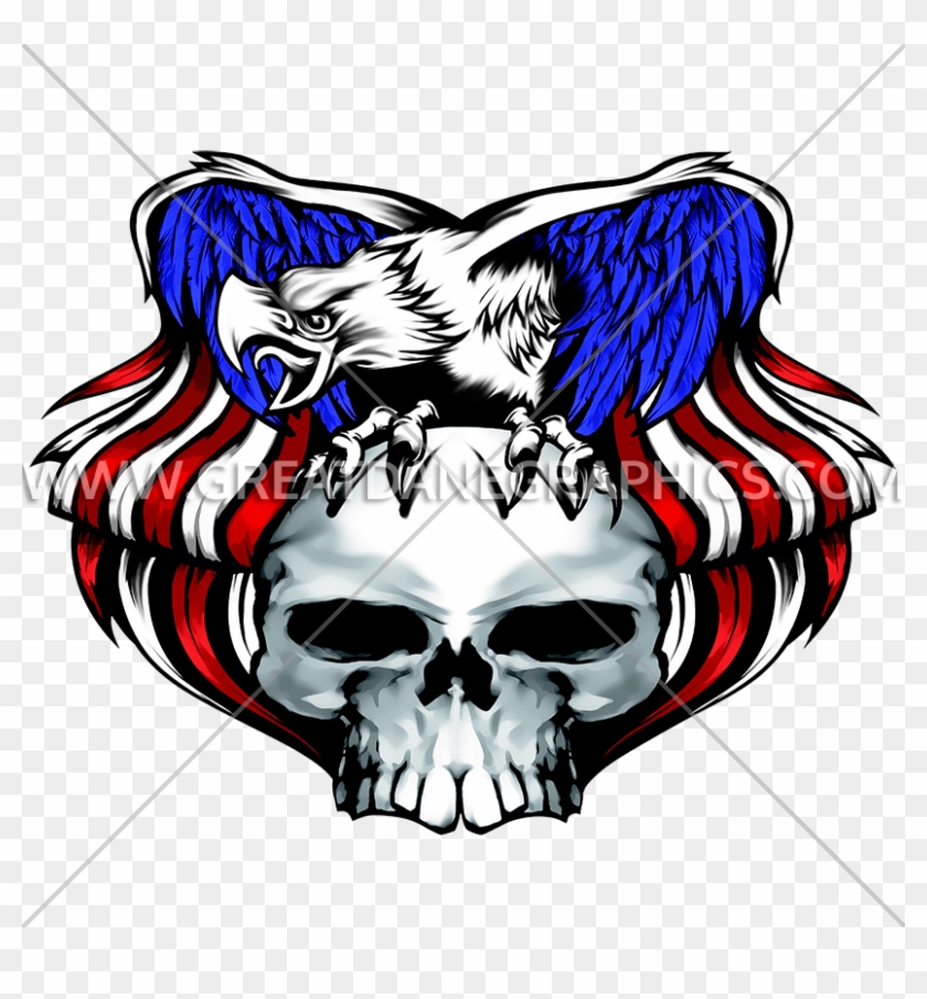 Skull Clipart Eagle - Tirecoverpro Skull In The Talons Of Red White And Blue #915717