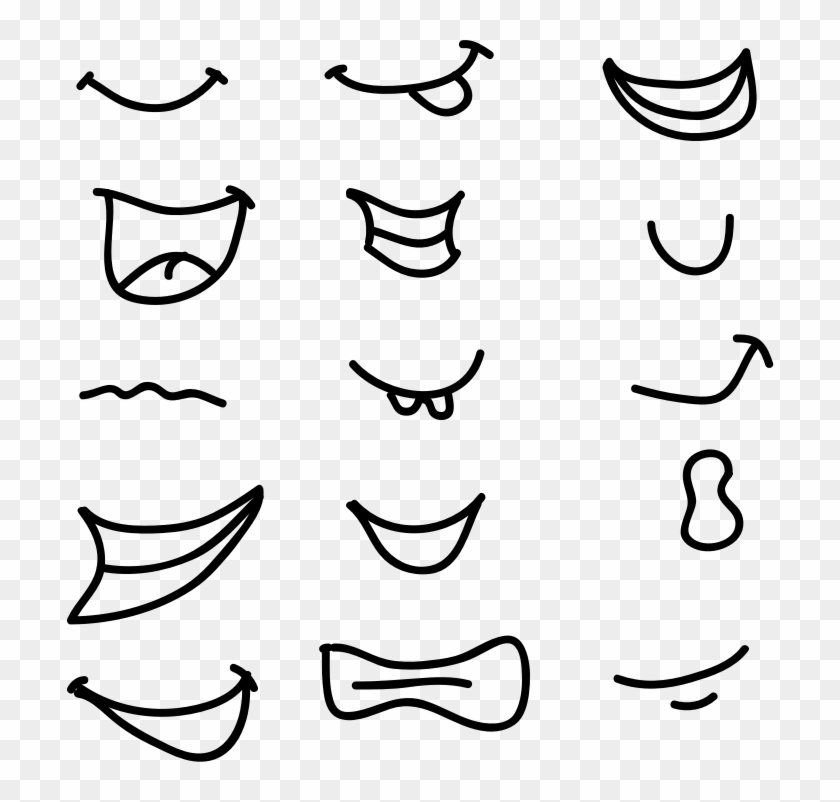 Clipart Set Of Lips - Bibir Anime Laki Laki #918393