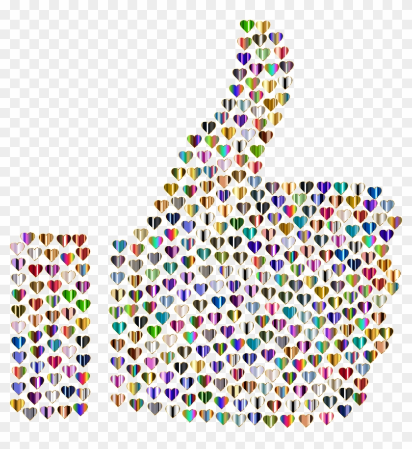 Hearts Thumbs Up Silhouette 9 No Background - Hearts Thumbs Up Silhouette 9 No Background #920197