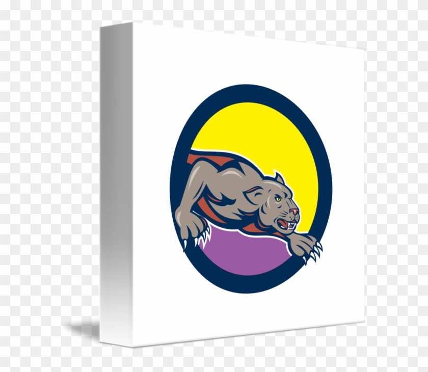 Cafepress Black Panther Crouching Circle Cartoon Flip #920394