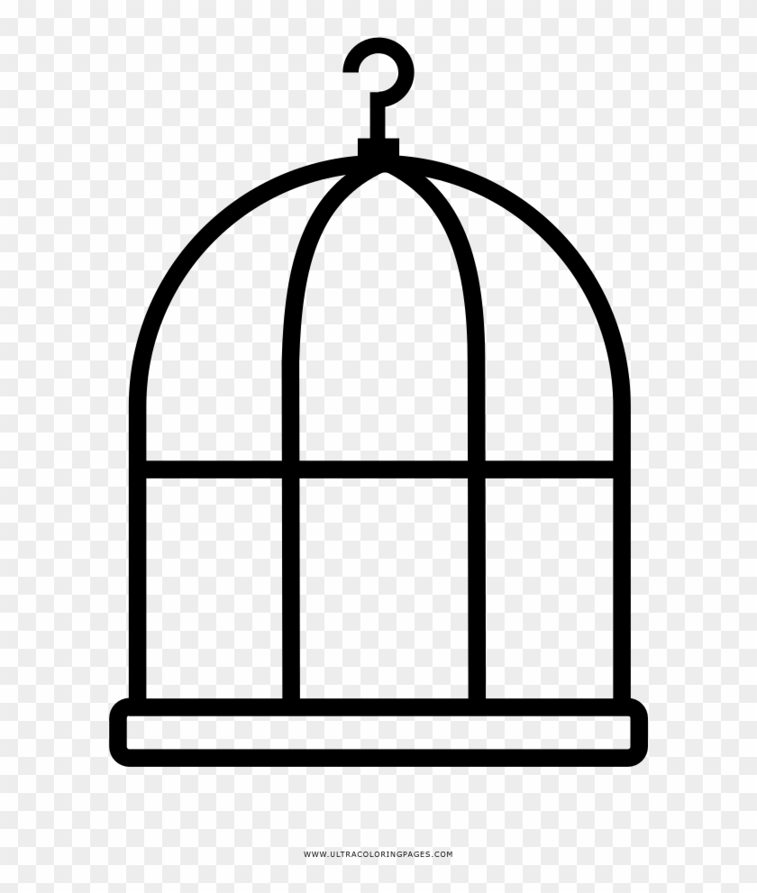 Cage Coloring Page - Dibujo De Jaula Para Colorear #921147