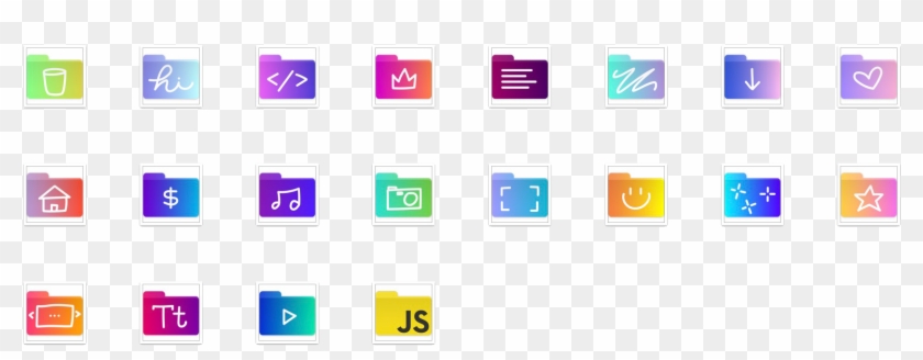 Folders Without Icons - Mac Gradient Folders #923005