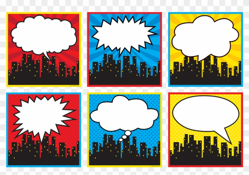Superhero Cityscape Large Accents - Superhero Classroom Welcome Sign #923277