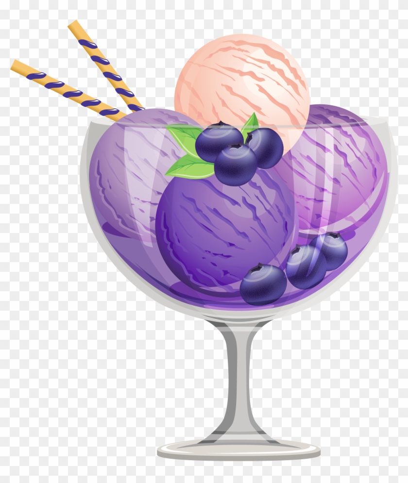 Ice Cream Sundae Clipart - Blueberry Ice Cream Sundae #924523
