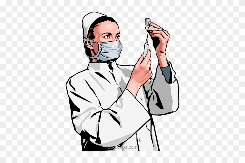 Vet Preparing Injection Royalty Free Vector Clip Art - Nursing Medication Clip Art #924727