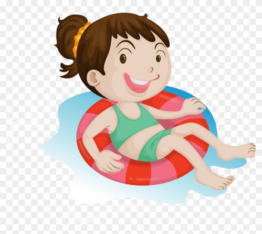 女孩游泳卡通囹âa 游泳的女孩 - Girl Swimming Cartoon #924967