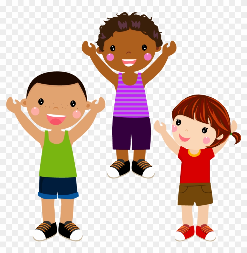 卡通举手的小孩 - Wallmonkeys Wall Decals Wallmonkeys Five Kids Peel #924975