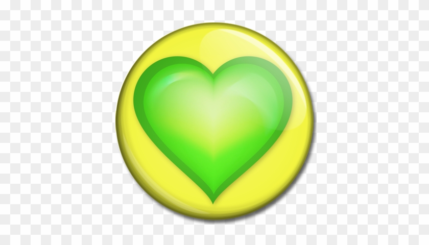 Green Heart On Yellow - Heart #925860