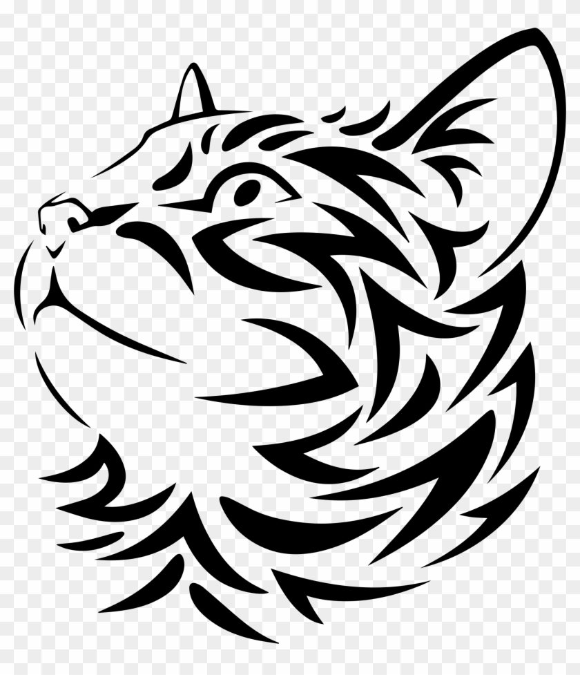 Tribal Kitten 3 - Wood Burning Cat Patterns #926996