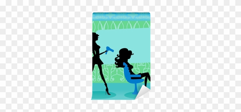 Fotomural Ilustración Vectorial De La Hermosa Mujer - Silhouette #927341