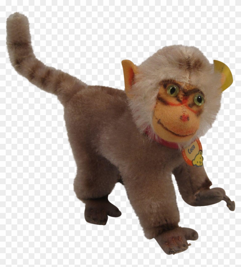 Steiff's Smallest Coco Baboon With All Ids - Cat Grabs Treat #927491
