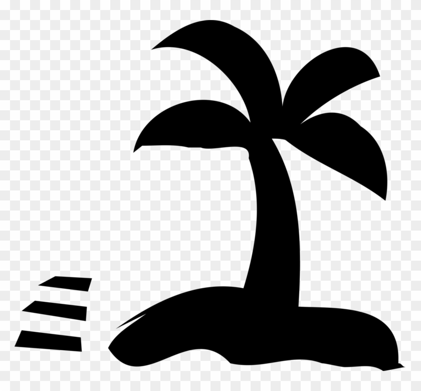 Vector Illustration Of Arecaceae Palm Tree On Deserted - Vector Illustration Of Arecaceae Palm Tree On Deserted #928033