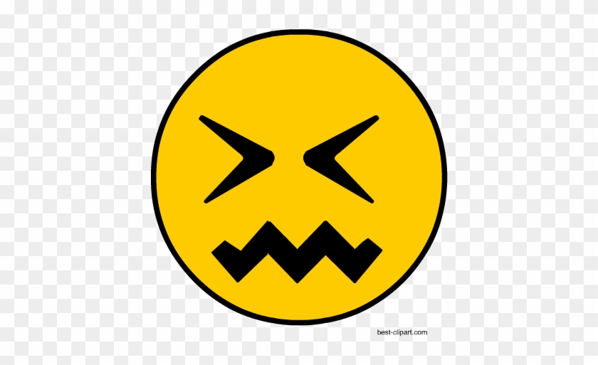 Confounded Face Free Emoji Clip Art - Emoji Party Printables Photo Booth #928582