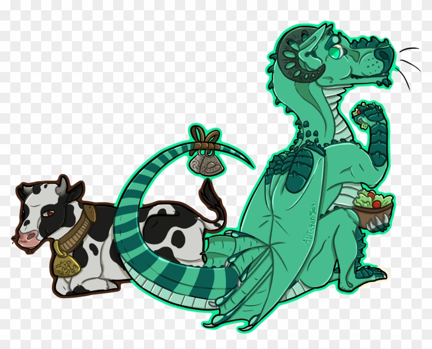 Eating Salad With The Cow - Cartoon #930326