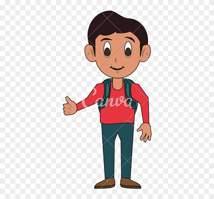 Cute Schoolboy Cartoon Vector - Cartoon #931397