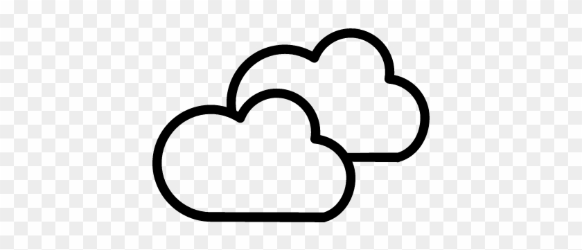 Cloudy Weather Symbol Outline Of Two Clouds Vector - Cloudy Weather Symbol #932730