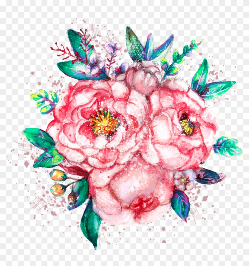 Watercolor Flower Border Transparent Pictures To Pin - Unisex #933177
