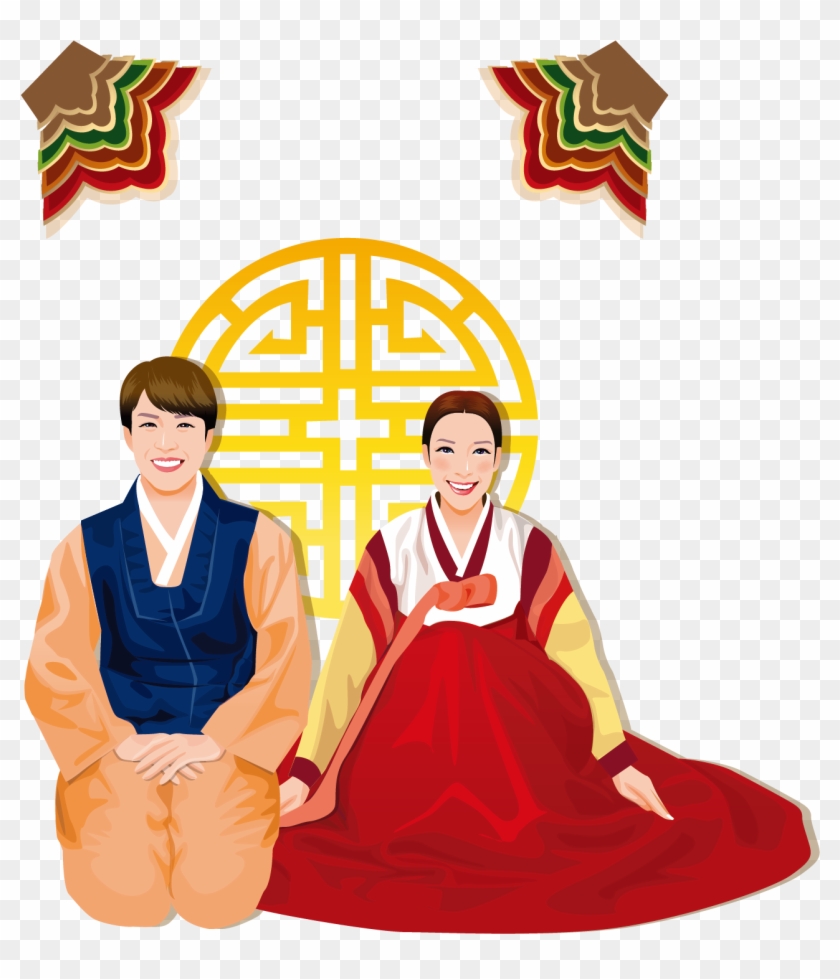 Korea Hanbok Stock Photography Clip Art - Vector Graphics #933232