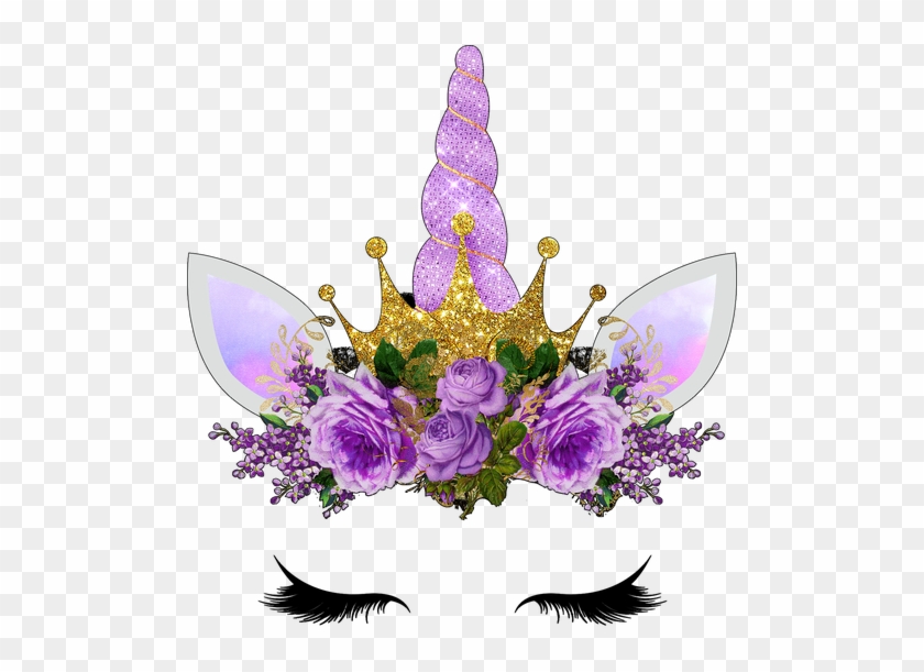 Purple Ready To Press Transfer - Unicorn Face Transparent #934135