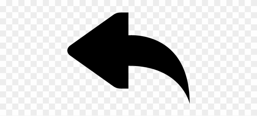Back Left Arrow Curve Black Symbol Vector - Curved Back Arrow #934173